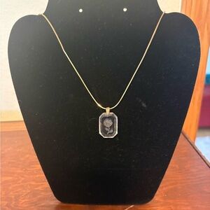 Napier Vintage Gold Rose Pendant Necklace